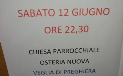 VEGLIA DI PREGHIERA IN COLLEGAMENTO CON IL SANTUARIO DI FATIMA – SABATO 12 GIUGNO 2021 – ORE 22,45